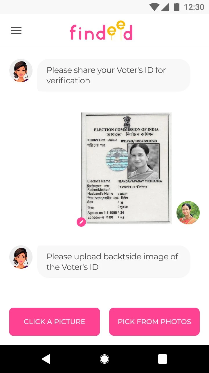 Voter ID upload and verification