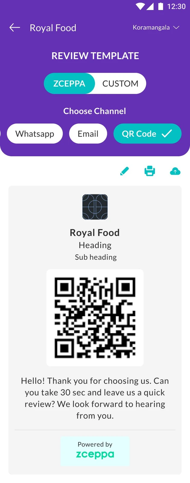 QR Review Template